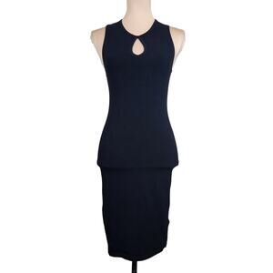 Popular Basics Medium Black Bodycon Keyhole Dress